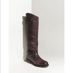 Rag & Bone Abbey Tall Zip Up Riding Boots Dark Brown Leather Knee High Boot